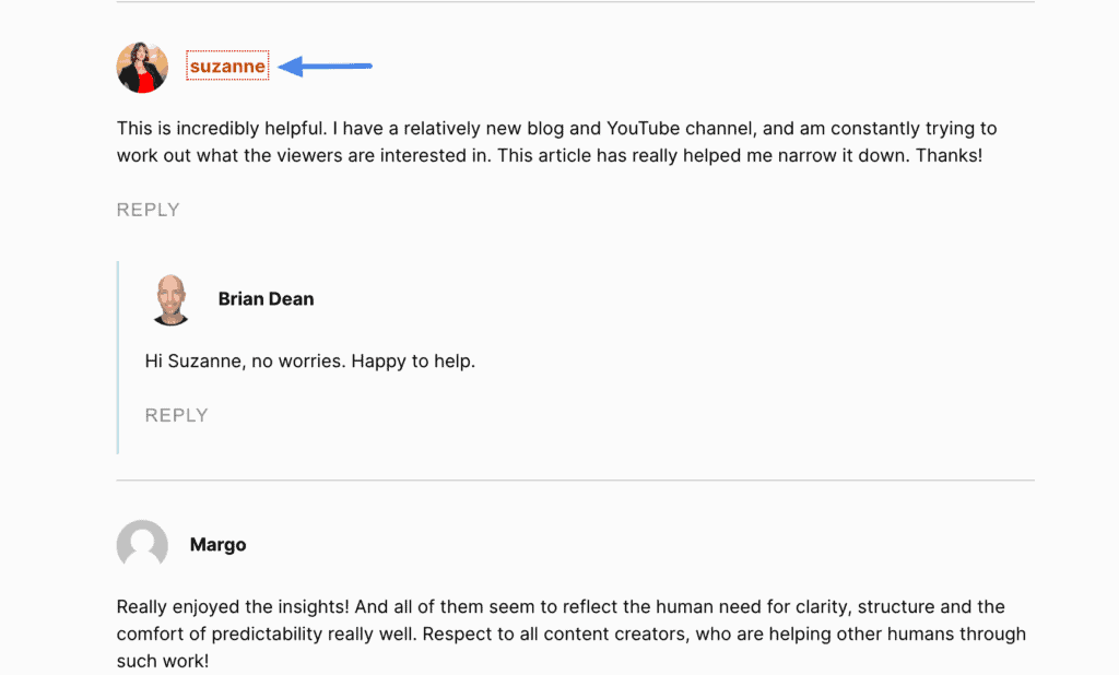 Comment Backlinks