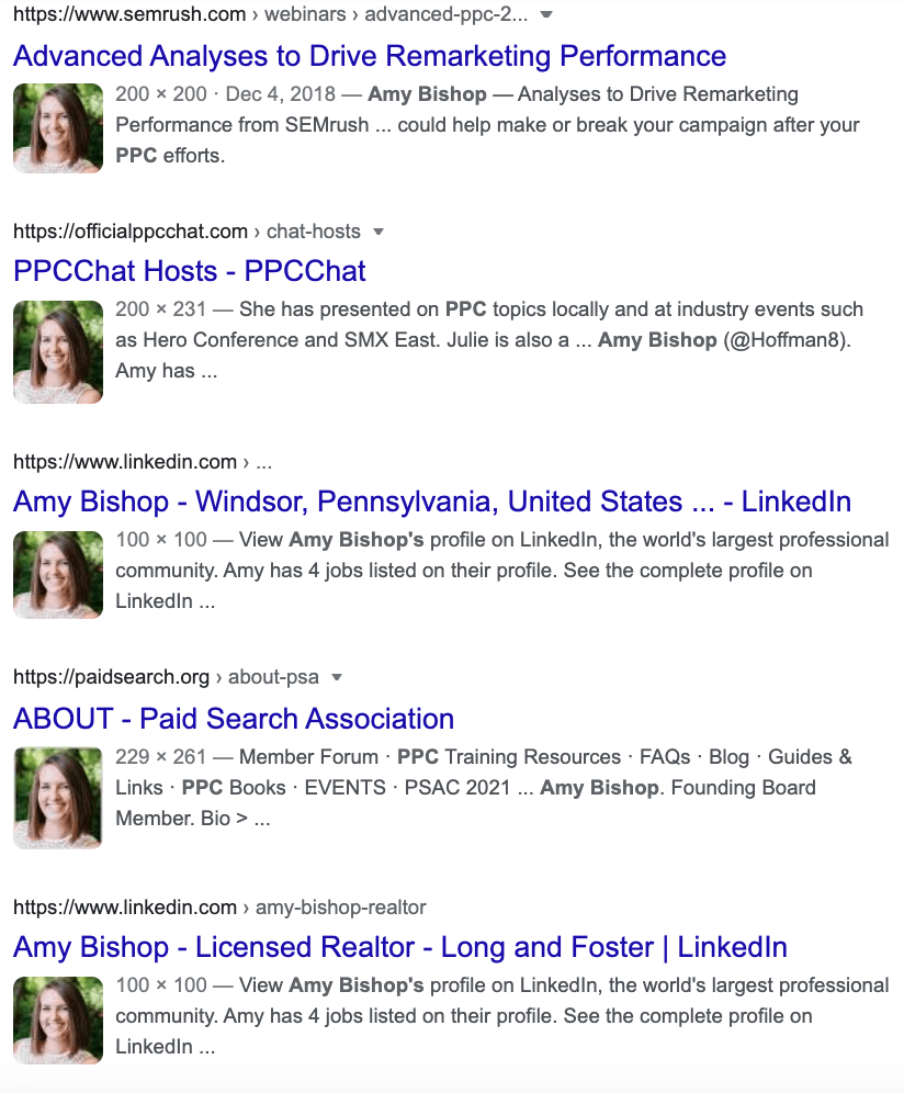 google image search result