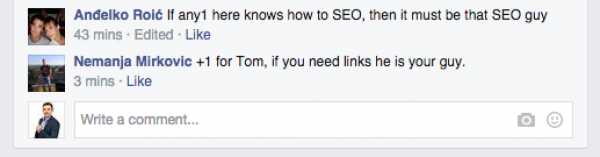Facebook testimonials 